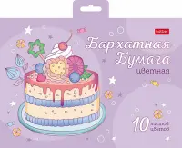 Бумага цветная бархатная Сладость в радость, 10 листов,10 цветов, А5