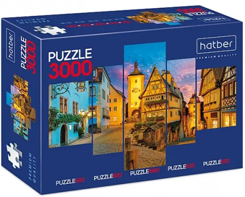 

Puzzle-3000 5 в 1 Уголок Европы, Синий