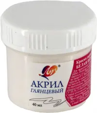 Краска акриловая перламутровая, белая, 40 мл