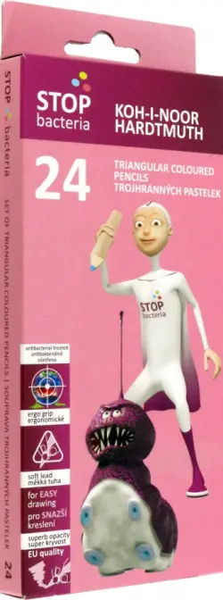Набор цветных карандашей Stop Bacteria, 24 цвета