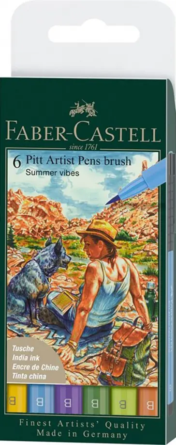

Ручки капиллярные Brush Summer, 6 цветов