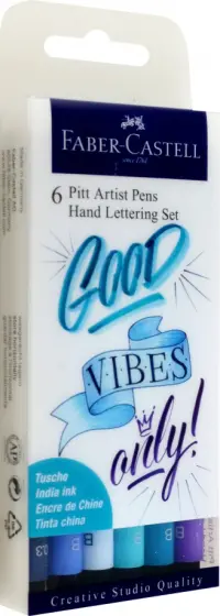 Ручки капиллярные Lettering Blue, 6 штук