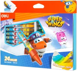 Мелки восковые Super Wings, 24 цвета