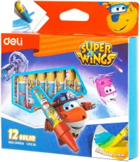 Мелки восковые Super Wings, 12 цветов