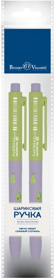 

Набор из 2 шариковых автоматических ручек, FunClick. Fruit Rain, синие, в ассортименте