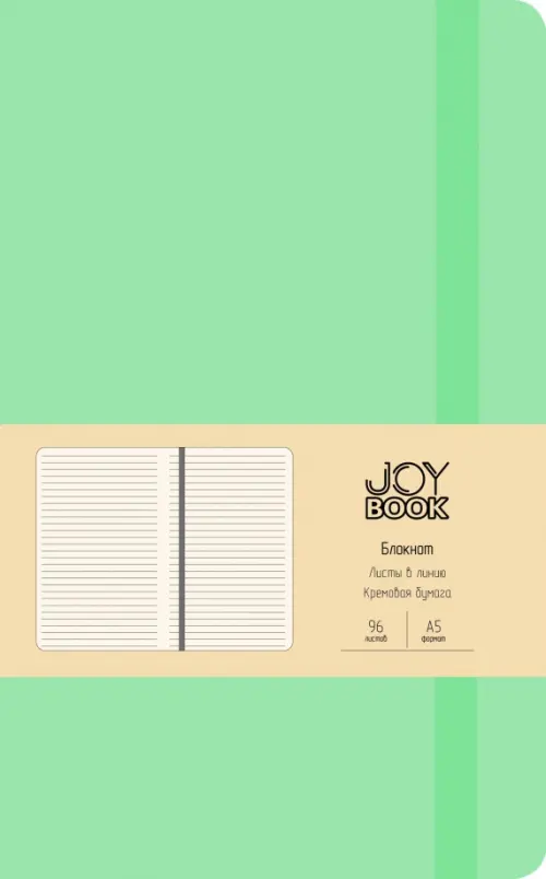 

Блокнот Joy Book. Снежная мята, А5, 96 листов, линия, Зелёный