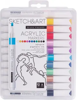 Набор маркеров акриловых "Sketch&Art", 12 цветов