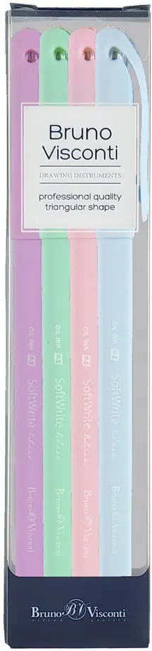 

Набор масляных ручек SoftWrite. Zefir, синих, 4 штуки