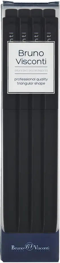 

Набор автоматических шариковых ручек SoftClick. Black, синих, 4 штуки, Чёрный
