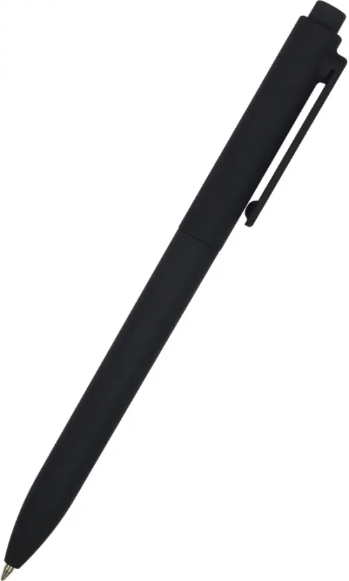 

Ручка шариковая автоматическая SoftClick Black, под персонализацию, синяя, Чёрный