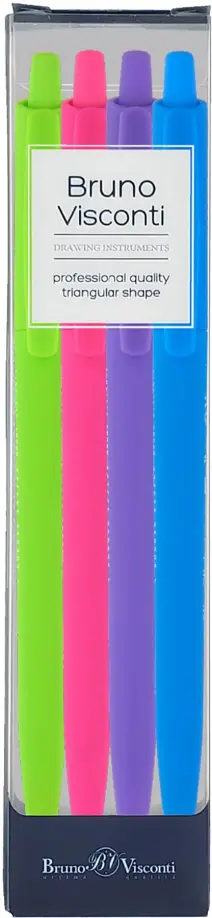 

Набор автоматических шариковых ручек SlimClick. Special, синих, 4 штуки