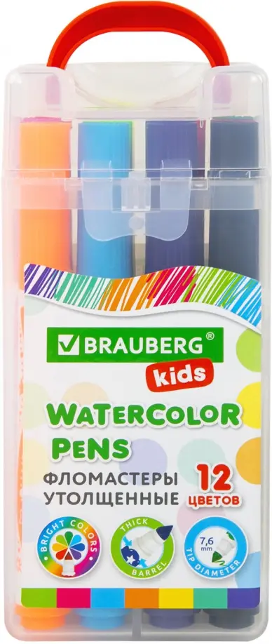 

Фломастеры Kids, 12 цветов, утолщенные