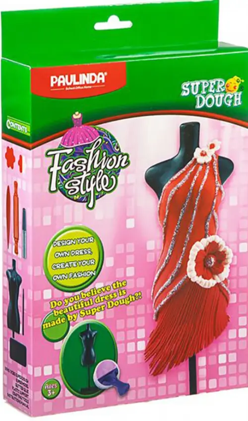 

Набор для лепки из теста Fashion style, с манекеном и массой, красный