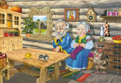 

Пазл Курочка Ряба, 15 элементов