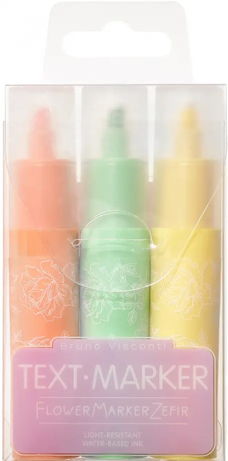 

Набор текстовыделителей Flower Marker Zefir, желтый, зеленый, оранжевый, 3 штуки