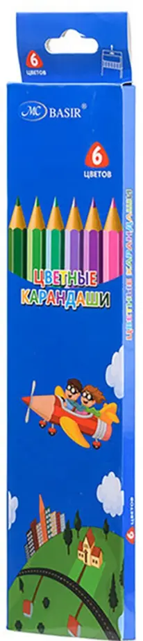 Карандаши цветные Полёт друзей, 6 цветов, в ассортименте