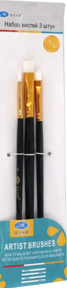 

Набор кистей, 3 штуки, синтетика