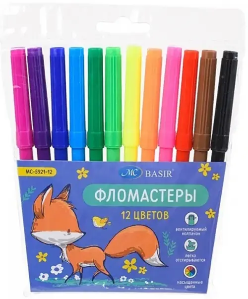

Набор фломастеров Лисёнок, 12 цветов