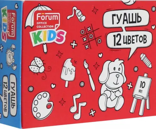 Гуашь Kids 12 цветов 10 мл 109₽