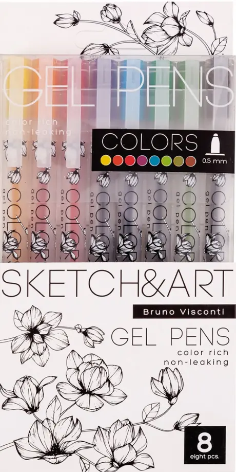 

Ручки гелевые Sketch&Art UniWrite. Colors, 8 цветов, Белый