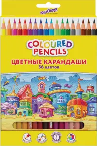 Карандаши цветные Домики, 36 цветов