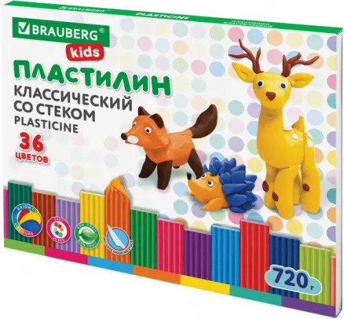

Пластилин классический Kids, 36 цветов, Белый