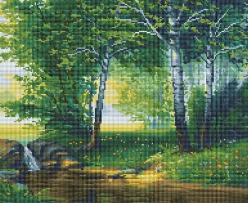 

Алмазная мозаика Березовая роща, Жёлтый