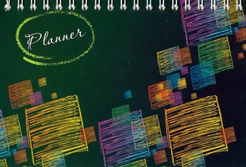 Планер недатированный Абстрактное на зеленом 64 листа А6 53₽