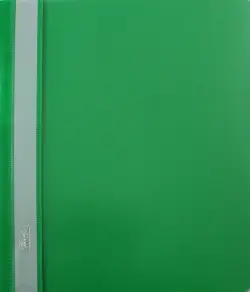 Папка-скоросшиватель пластиковая, прозрачный верх, А5, зеленая