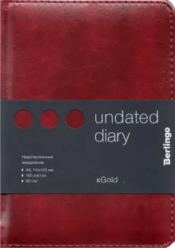 Ежедневник недельный A6, 160 листов "xGold" бордовый (UD0_81604)