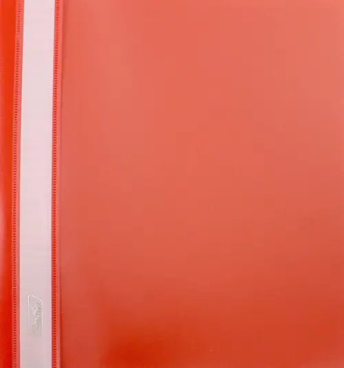 Папка-скоросшиватель пластиковая прозрачный верх А5 красный 10₽