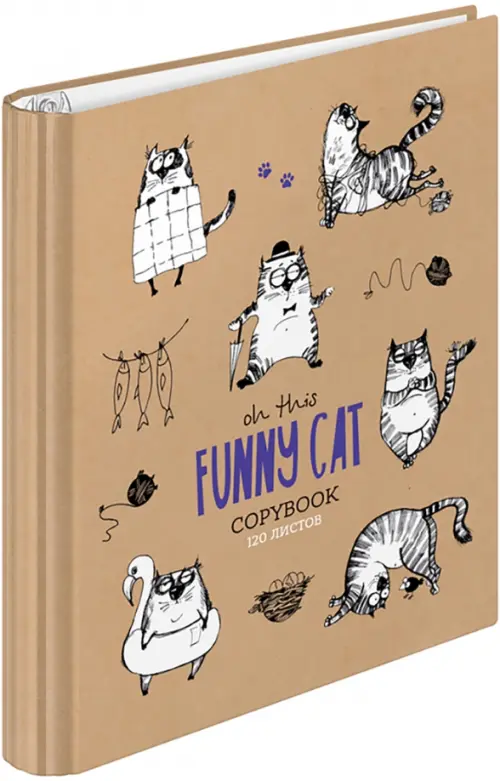 

Тетрадь на кольцах Funny cats, 120 листов, клетка, Оранжевый