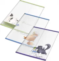 Обложки для тетрадей Озорные котики, 3 штуки