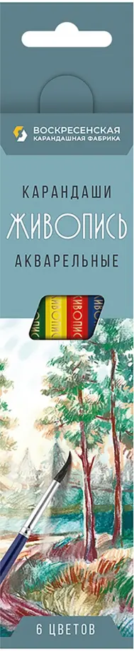 Карандаши цветные акварельные Живопись, 6 цветов