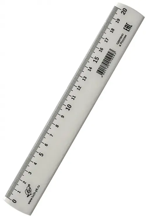 

Линейка Луна, 20 см, пластик, белая, Белый