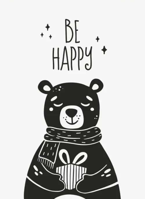 

Открытка Be Happy, Белый