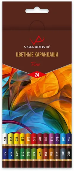 Карандаши цветные Fine, 24 цвета