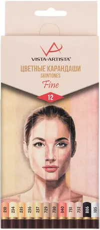 Карандаши цветные Скинтонс Fine, 12 цветов