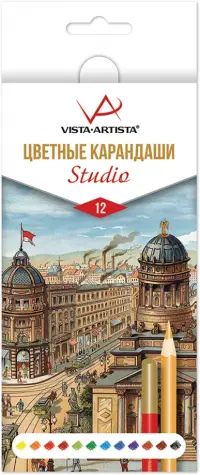 Карандаши цветные Studio, 12 цветов