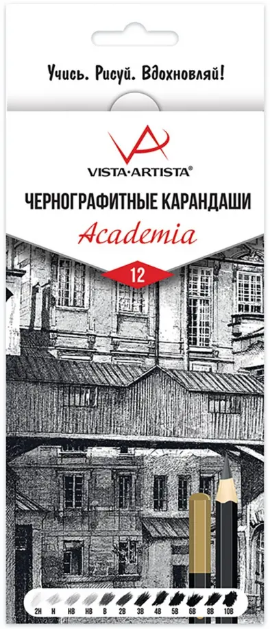 Набор карандашей чернографитных заточенных Academia 12 штук 366₽