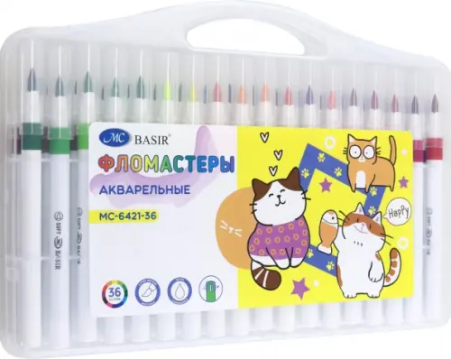 

Фломастеры-кисти Кошки, 36 цветов