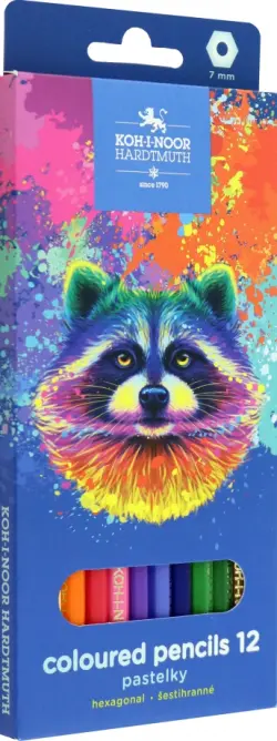 Карандаши цветные Racoon, 12 цветов