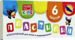 Пластилин со стеком Kids, 6 цветов