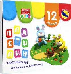 Пластилин со стеком Kids, 12 цветов