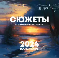 Сюжеты по стихам известных поэтов. Нейросеть рисует. Календарь на 2024 год