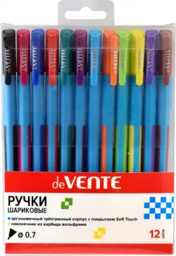 Набор ручек шариковых Trio Soft, 12 цветов