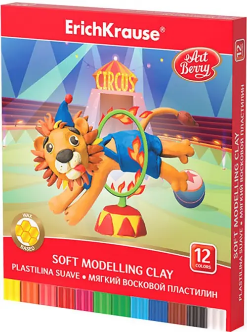 Пластилин восковой ArtBerry 12 цветов 196₽