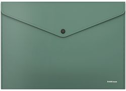 Папка-конверт на кнопке, зеленая, А4