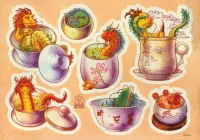 Стикерпак Чайные дракончики