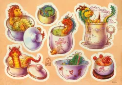 Стикерпак Чайные дракончики